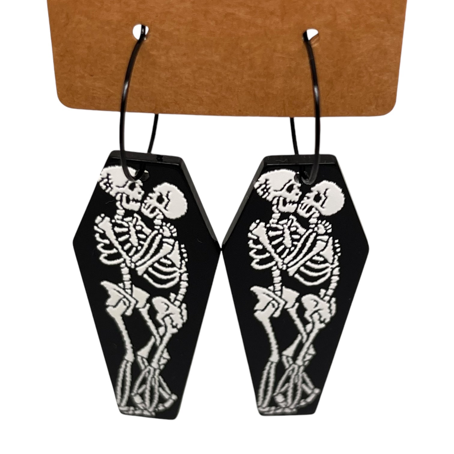 Skeleton Coffin Charm Earrings