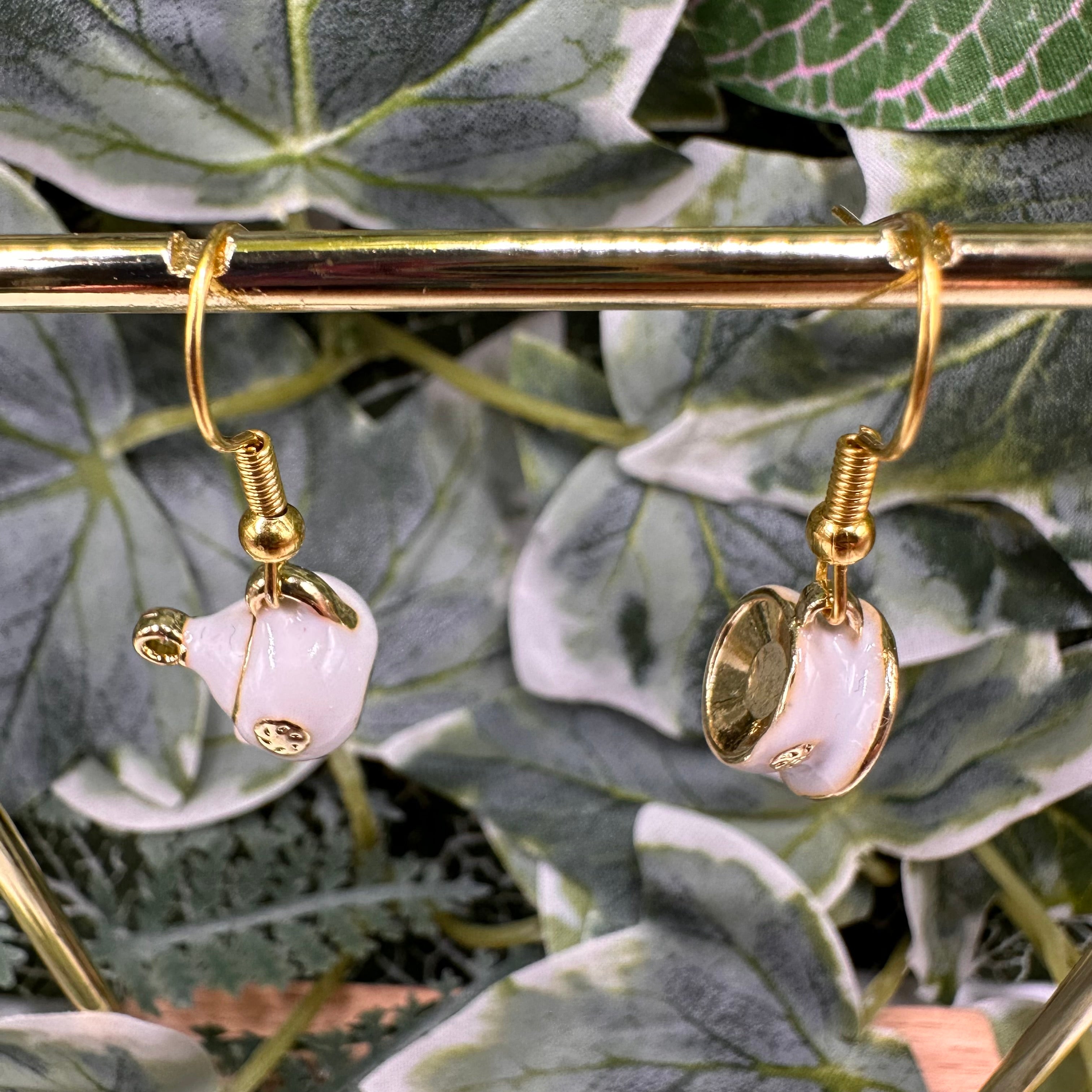 White Teapot & Teacup Charm Earrings