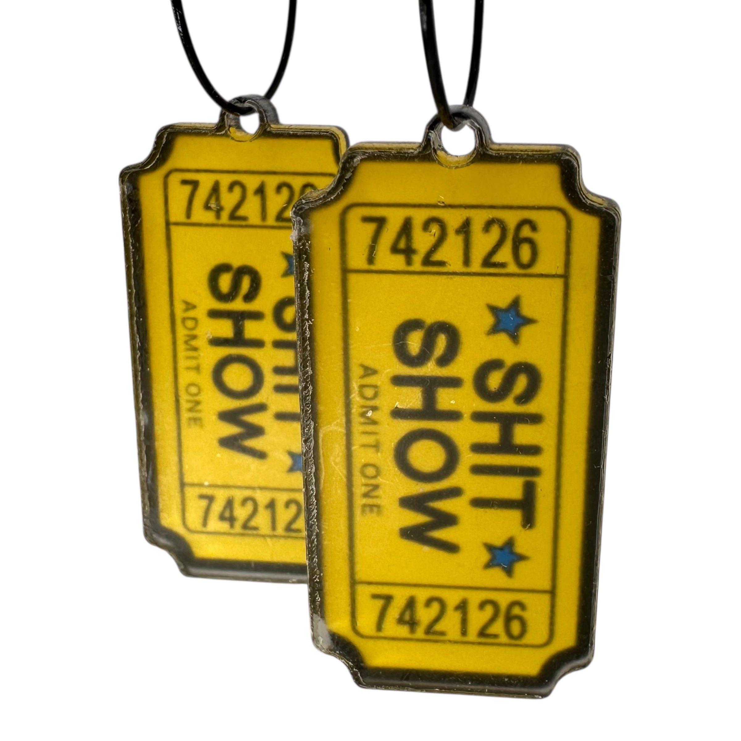 Shit Show Ticket Charm Earrings
