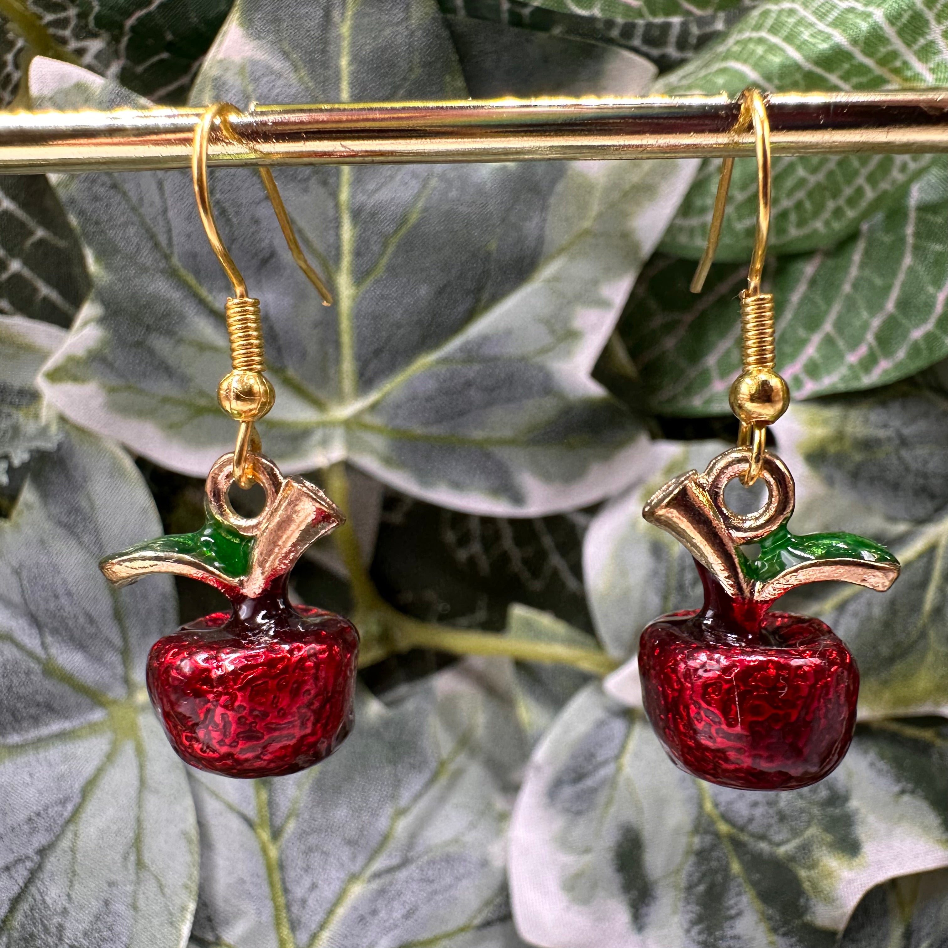 Red Apple Charm Earrings