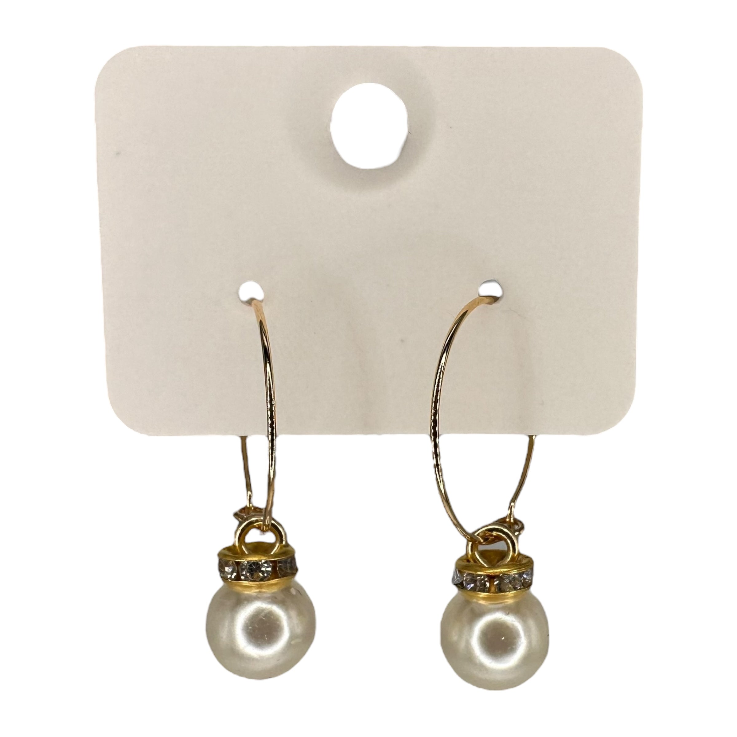 White Sparkle Bauble Charm Earrings