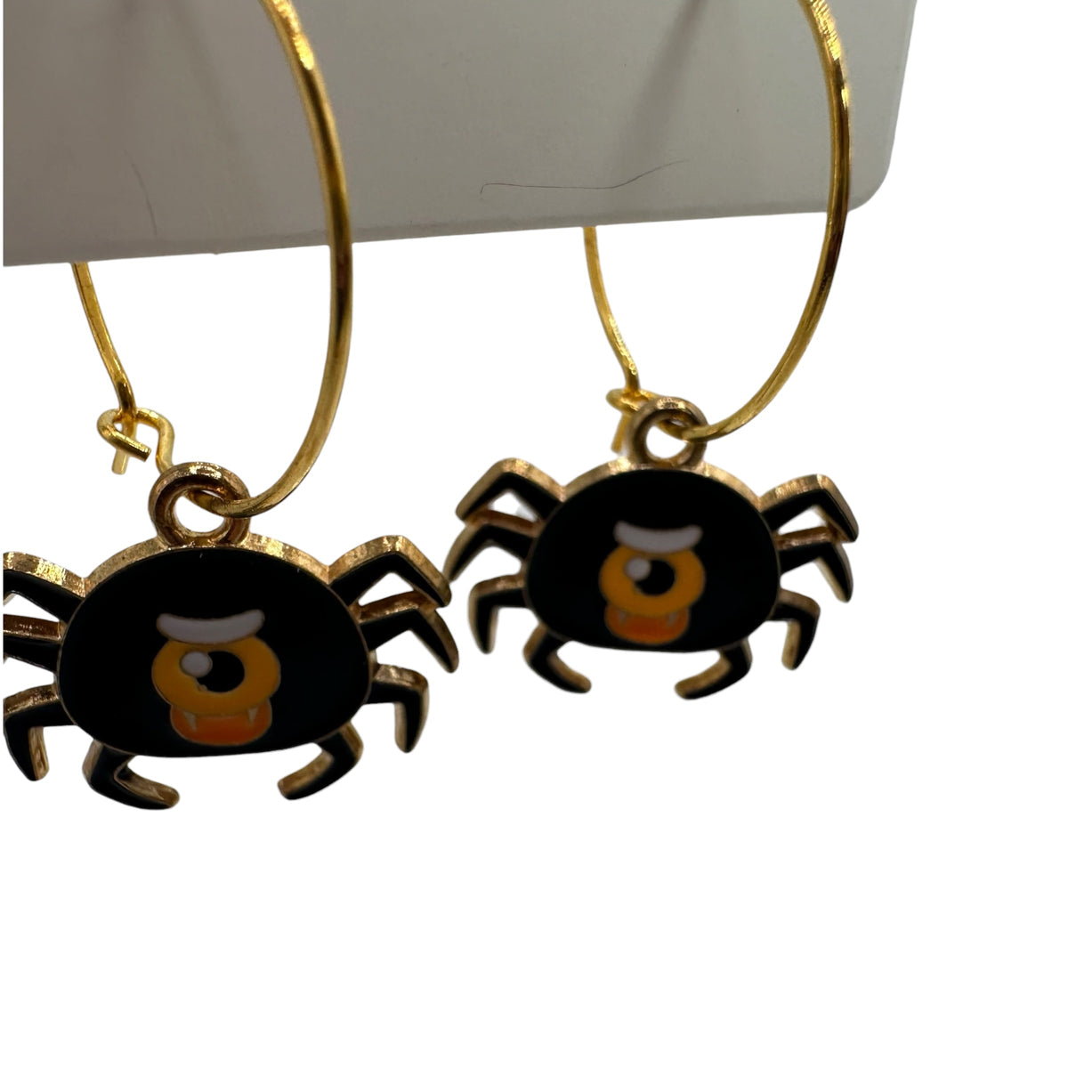 One-Eyed Spooky Spider Charm Earrings