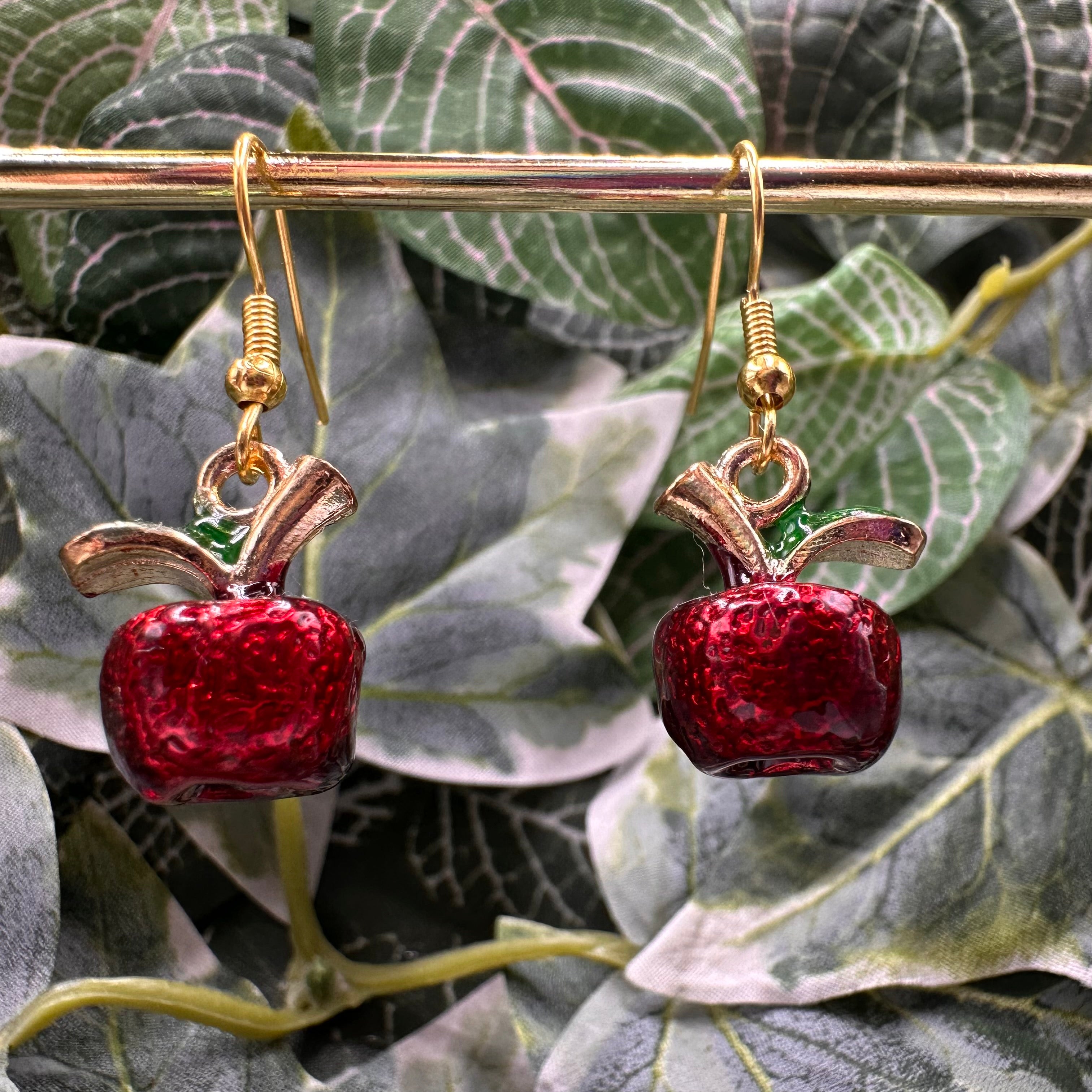 Red Apple Charm Earrings
