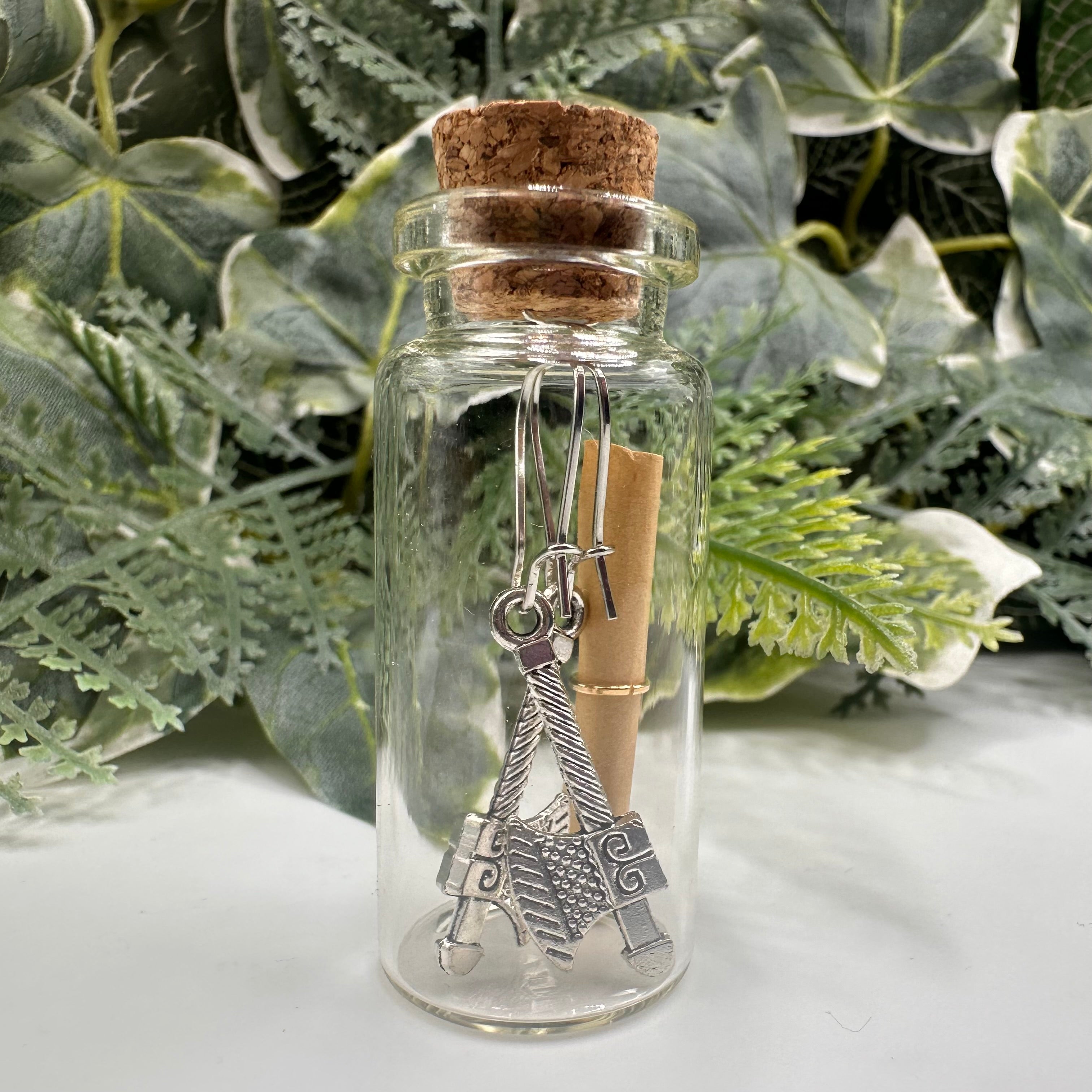 Axe Thrower Bottled Charm Earrings