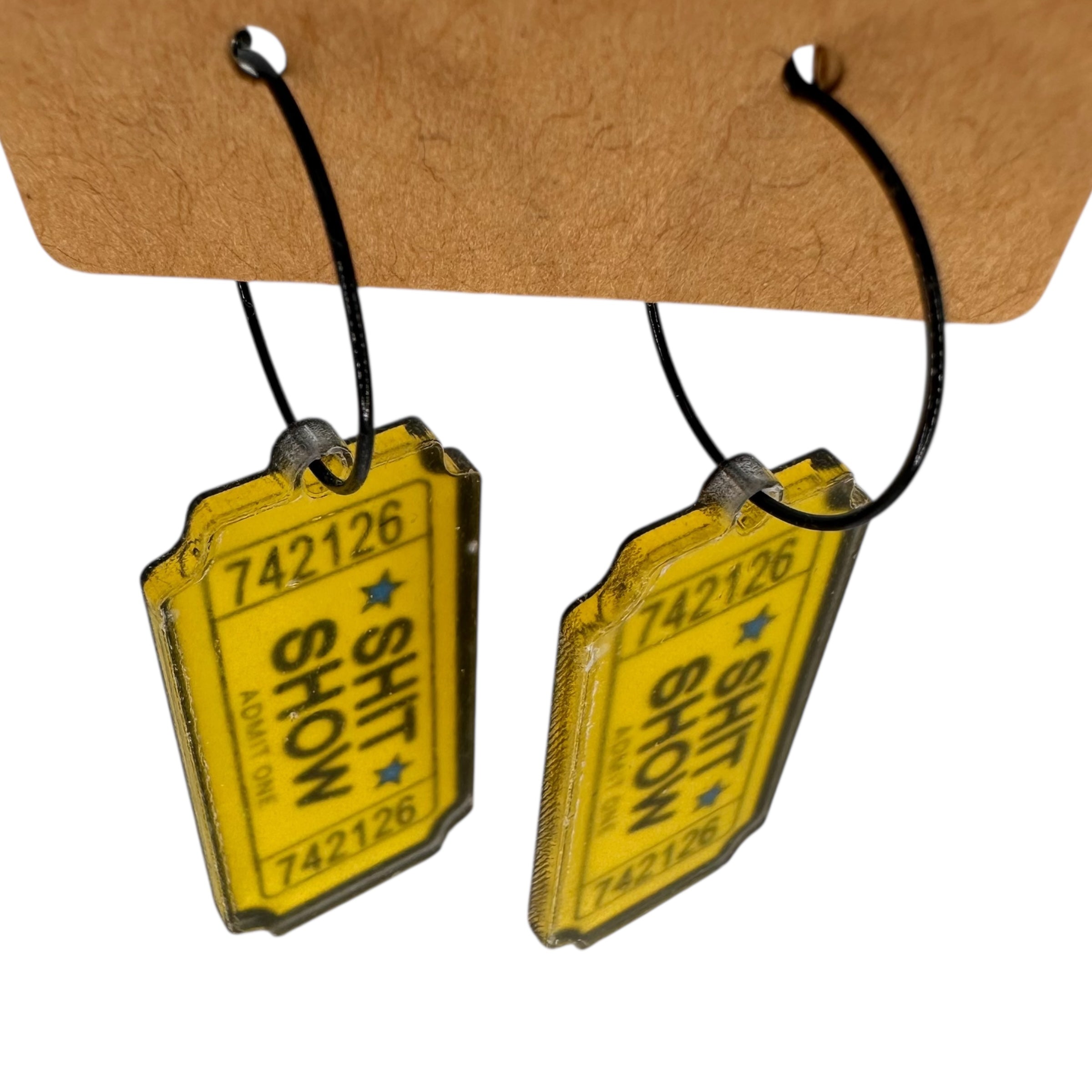 Shit Show Ticket Charm Earrings