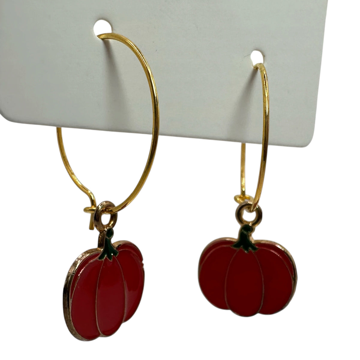 Ruby Red Pumpkin Charm Earrings