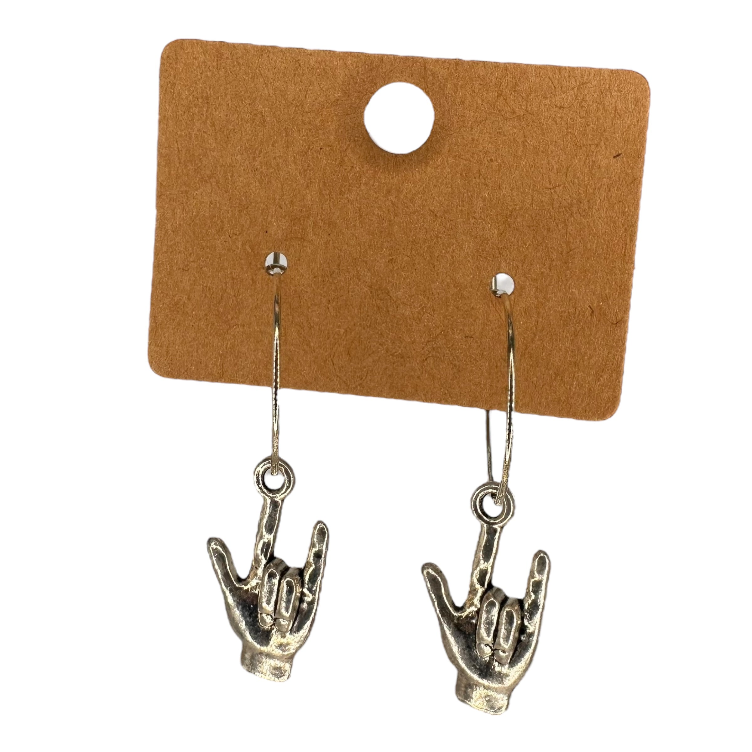 Rock On Hands Charm Earrings