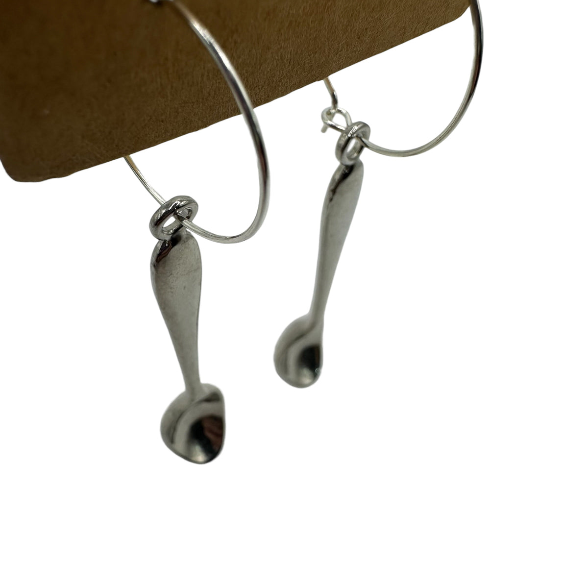 Silver Spoon Charm Earrings