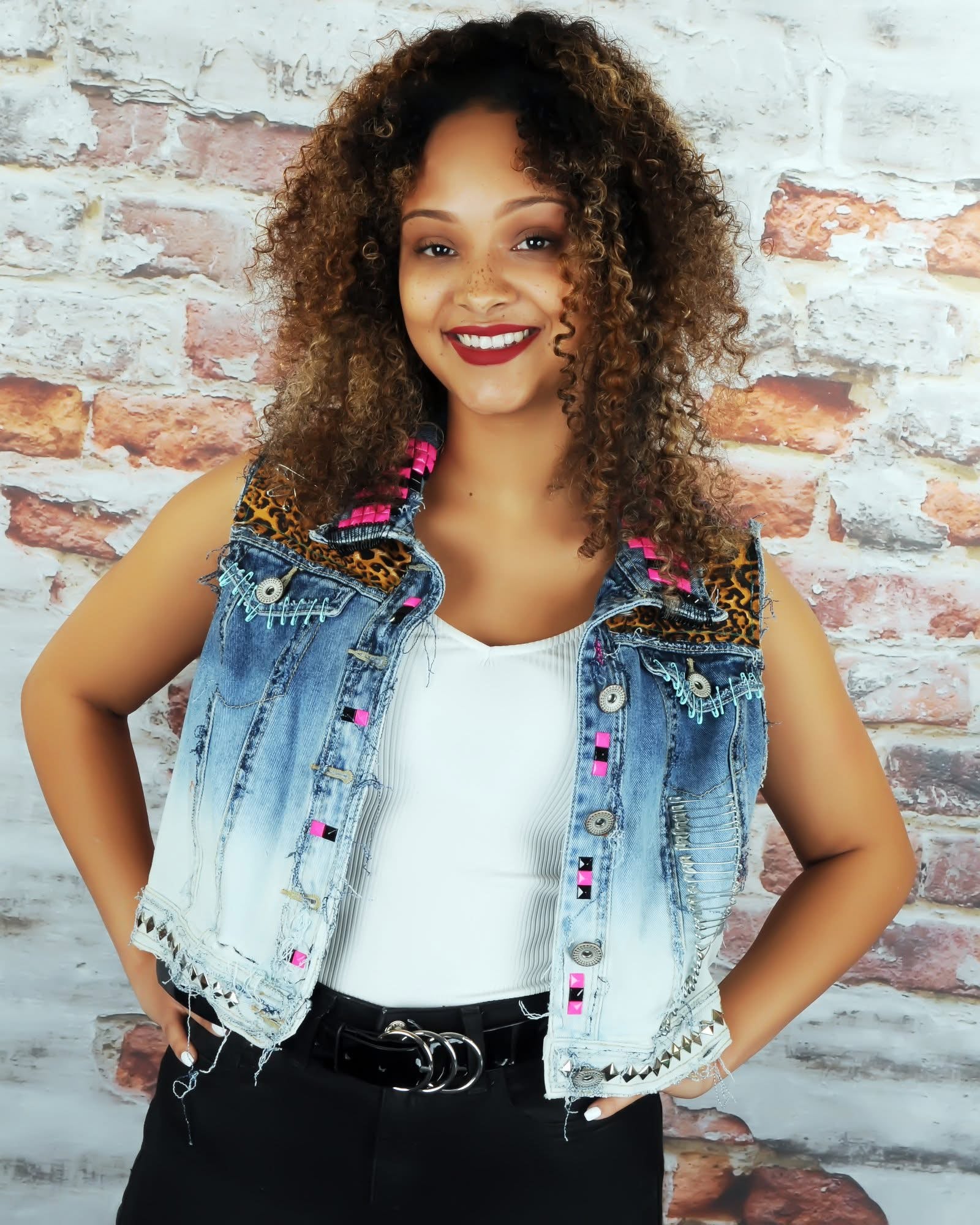 One-off customised denim punk battle jacket!