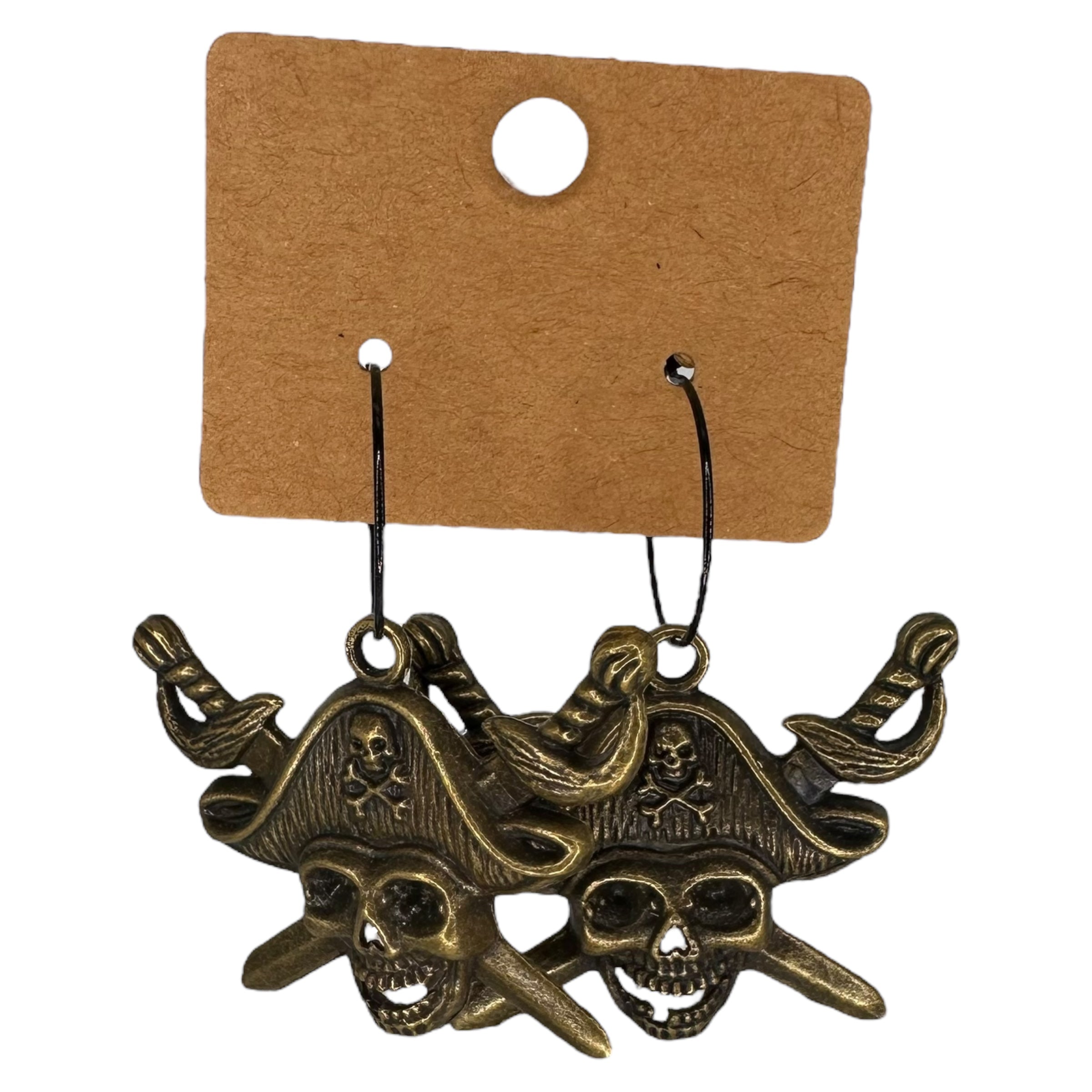 Pirate Skull & Crossbones Charm Earrings