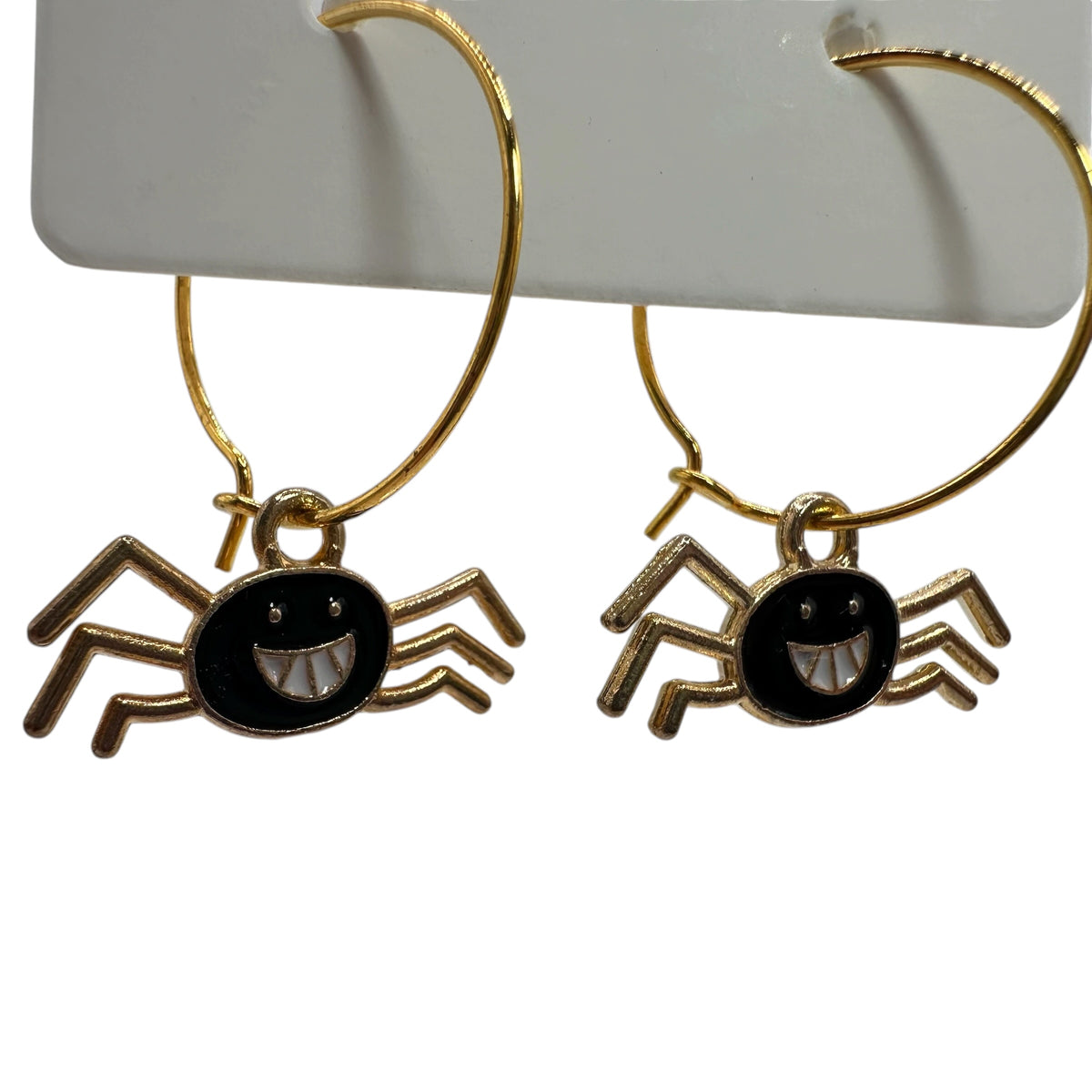 Grinning Spider Charm Earrings