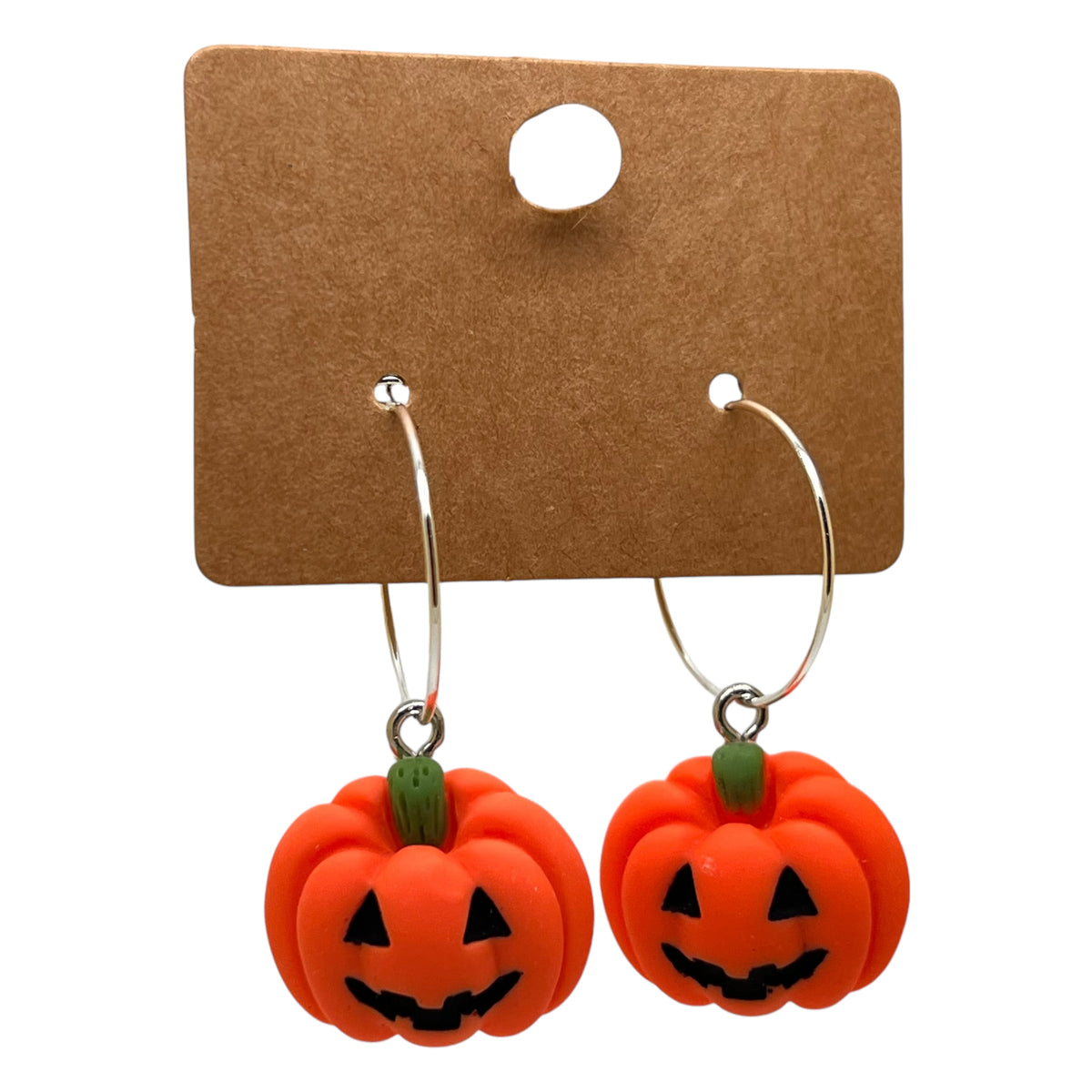 Smiley face pumpkin charm earrings — Rebel Aura handmade jewellery