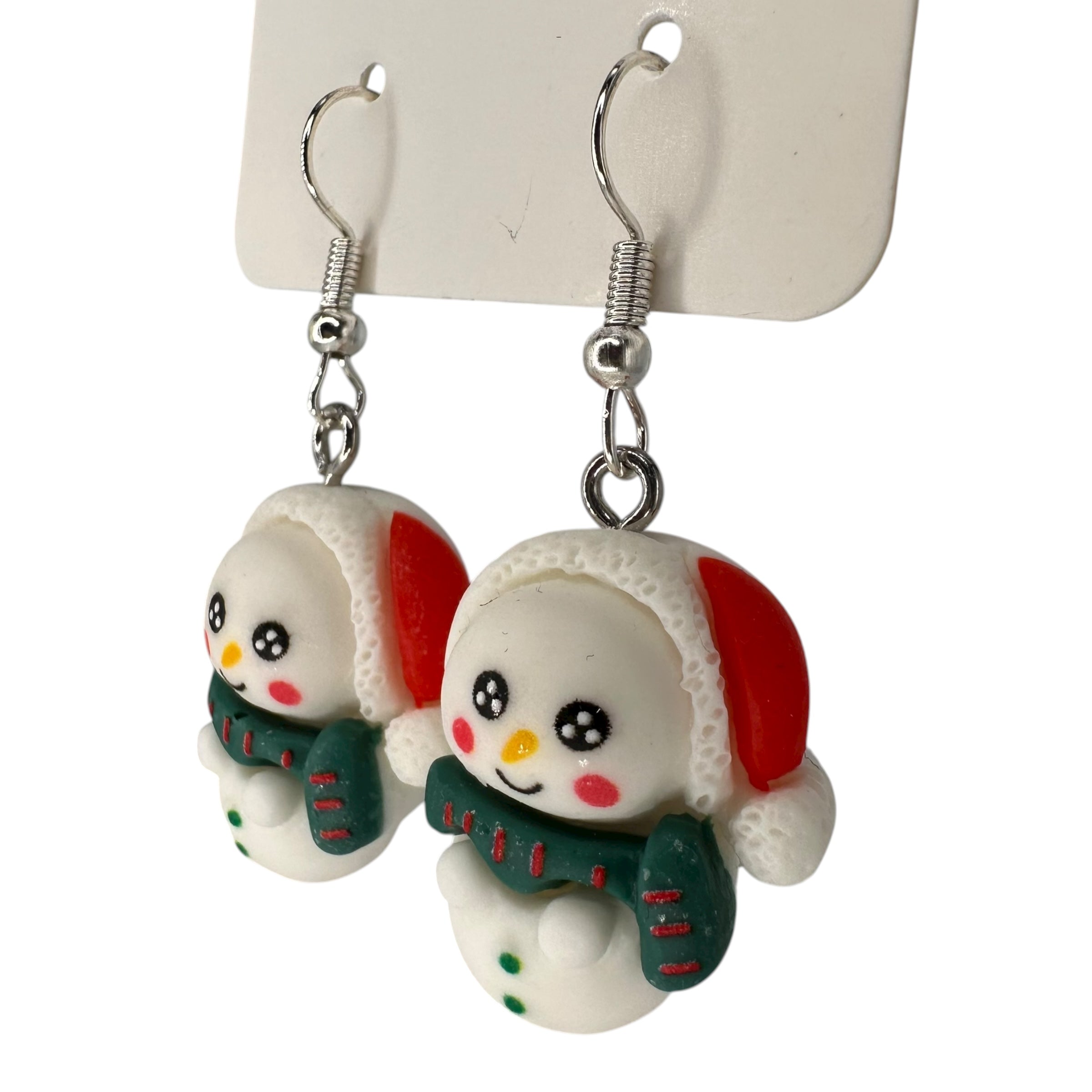 Smiley Snowmen Charm Earrings