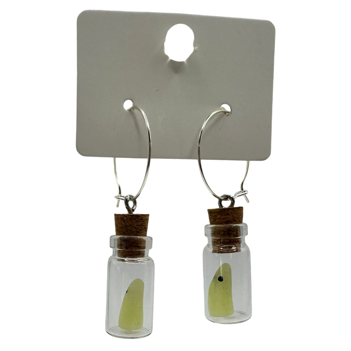 Bottled Glow-in-the-Dark Ghost Charm Earrings
