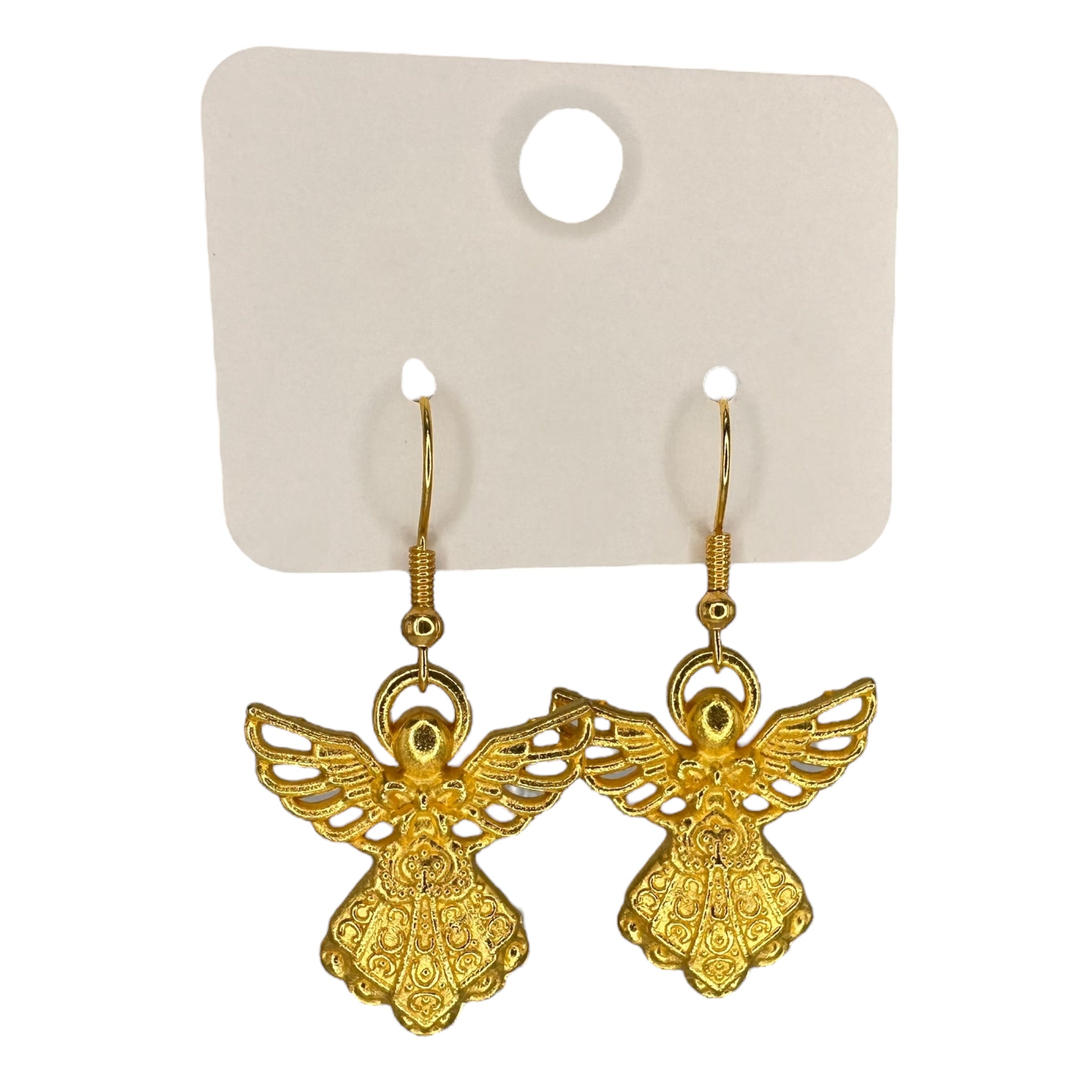 Gold Angel Charm Earrings