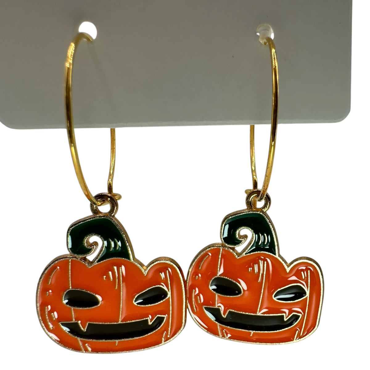 Fanged Pumpkin Charm Earrings