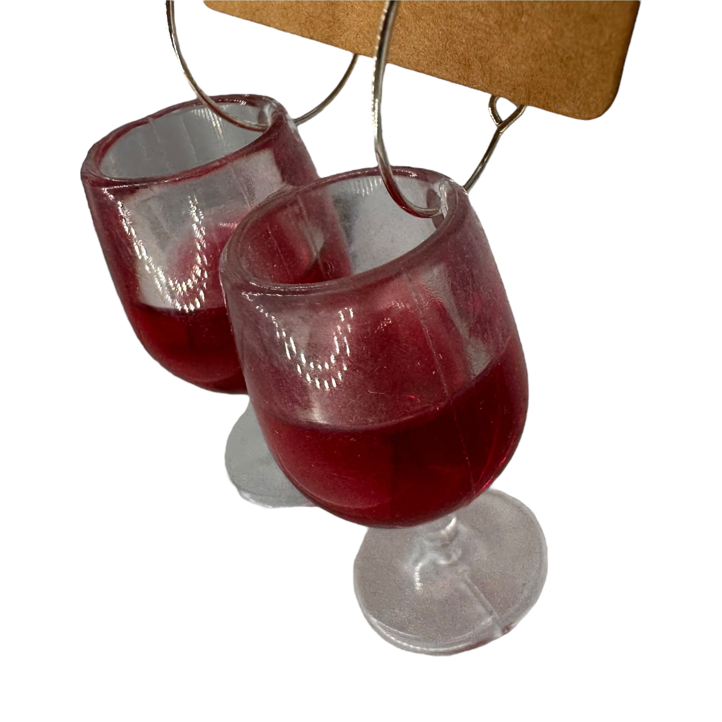 Oversized Wine Glass Charm Earrings