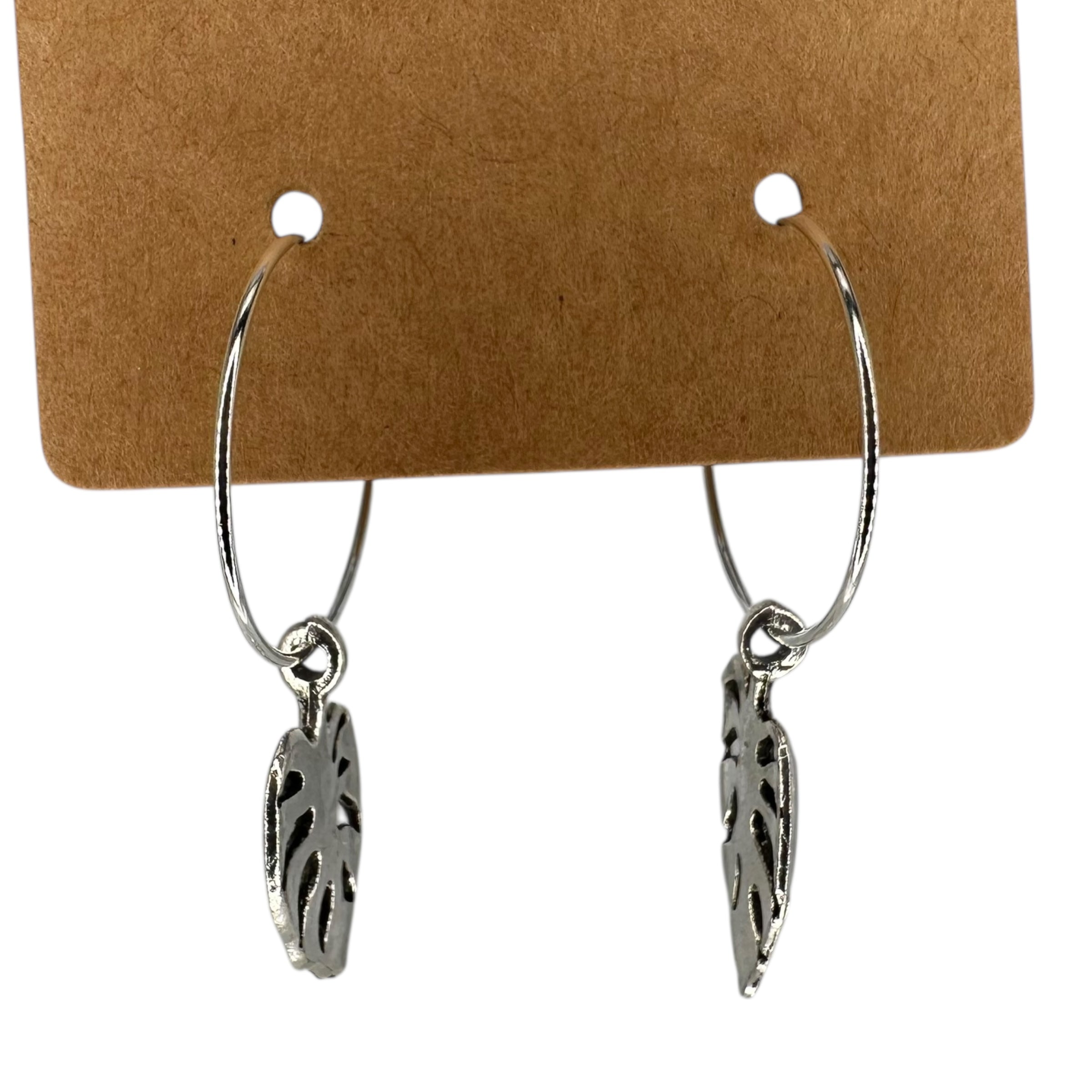 Monstera Leaf Charm Earrings