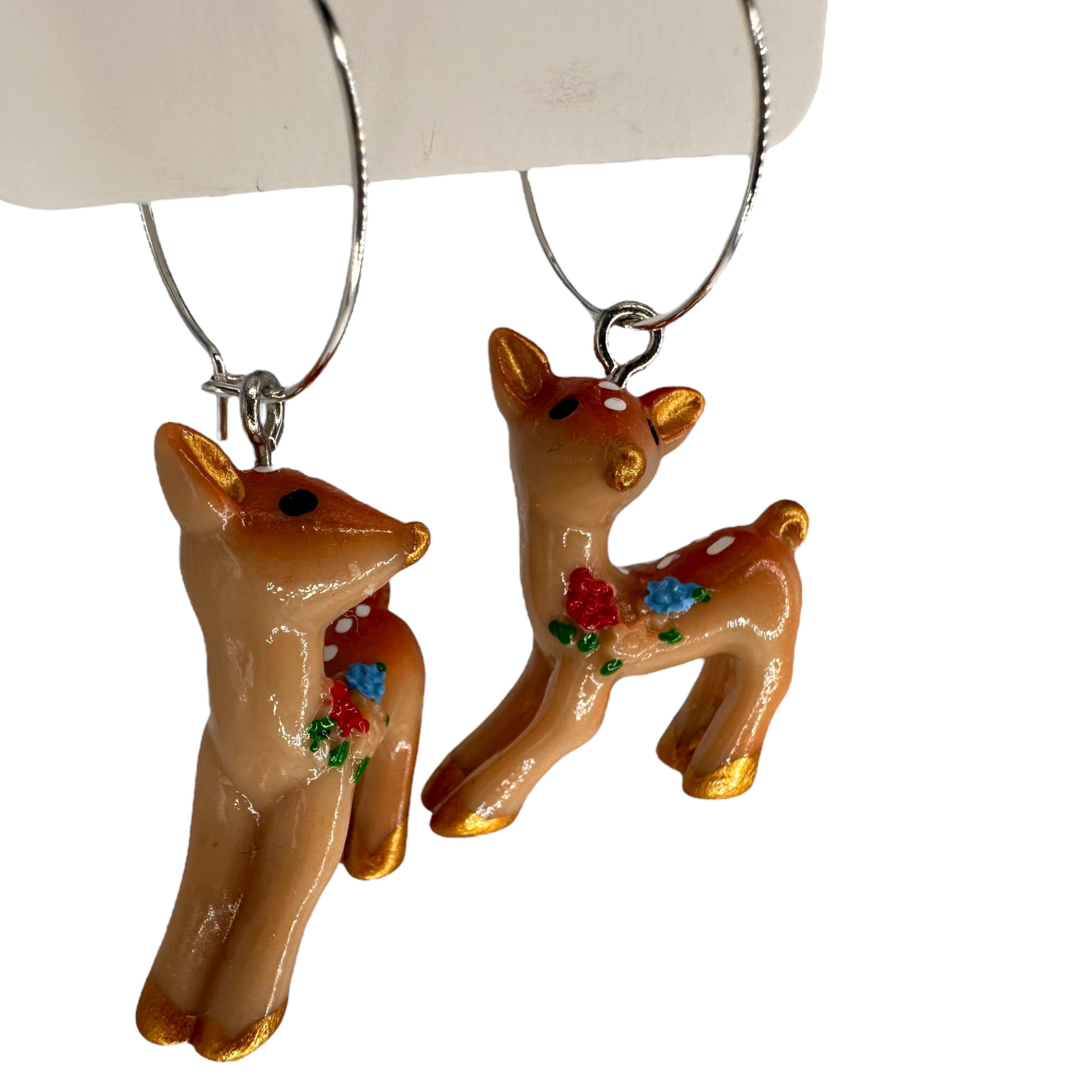 Vintage Deer Charm Earrings