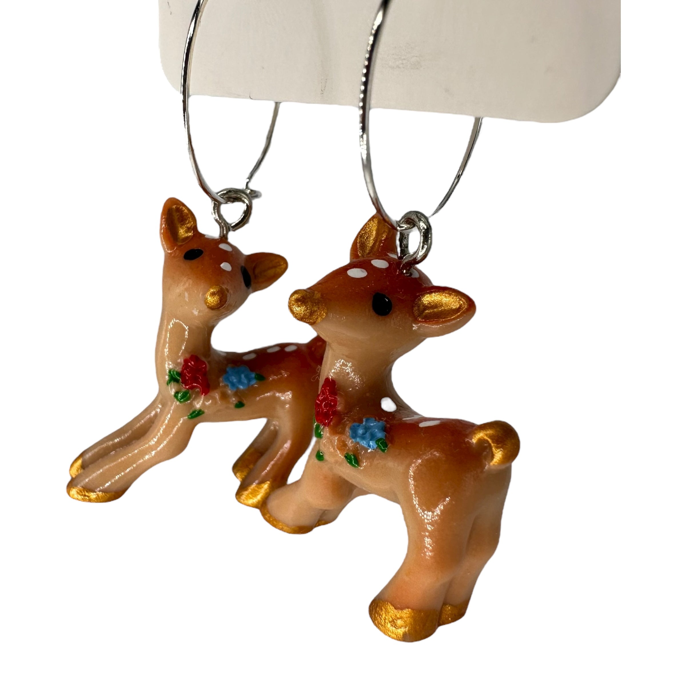 Vintage Deer Charm Earrings