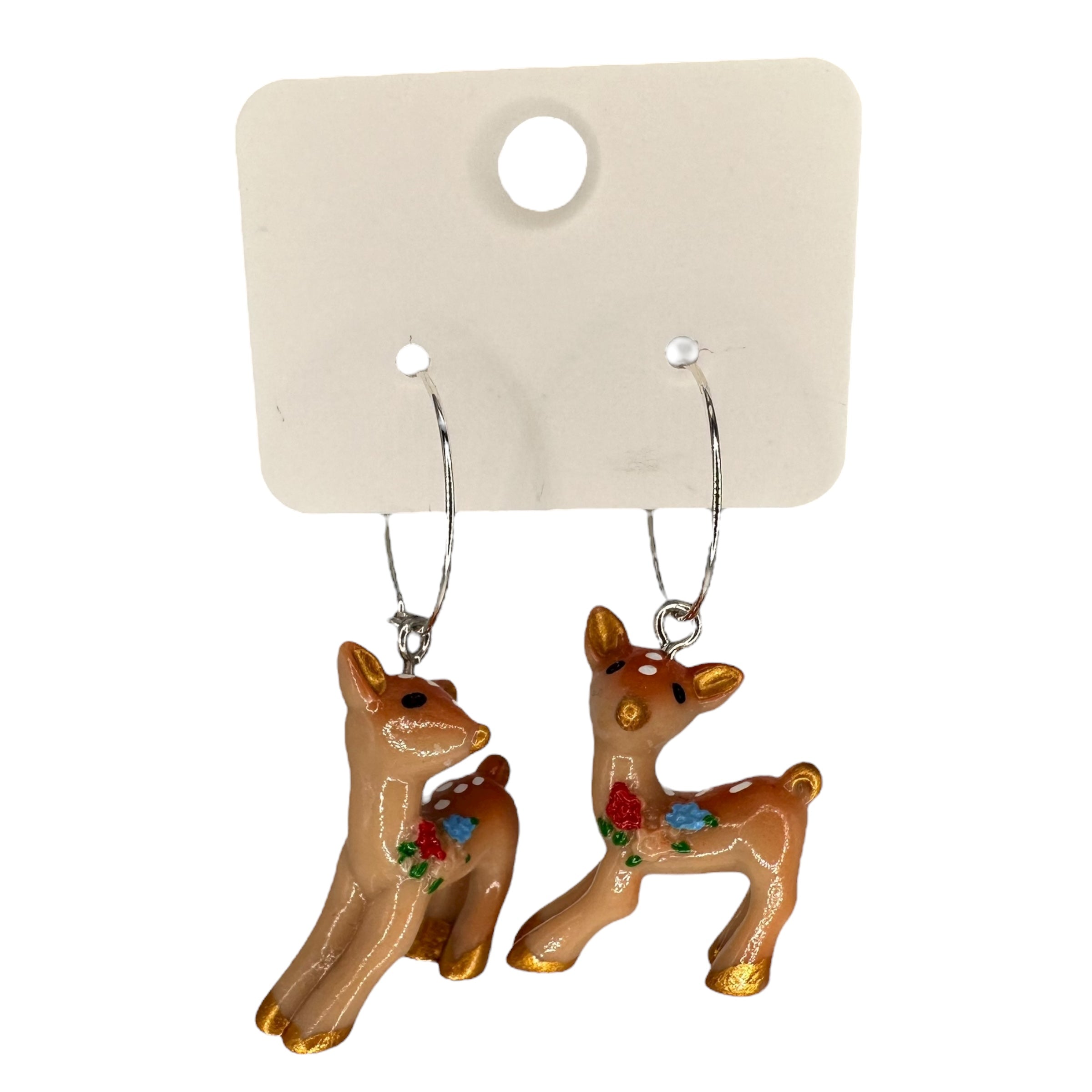 Vintage Deer Charm Earrings
