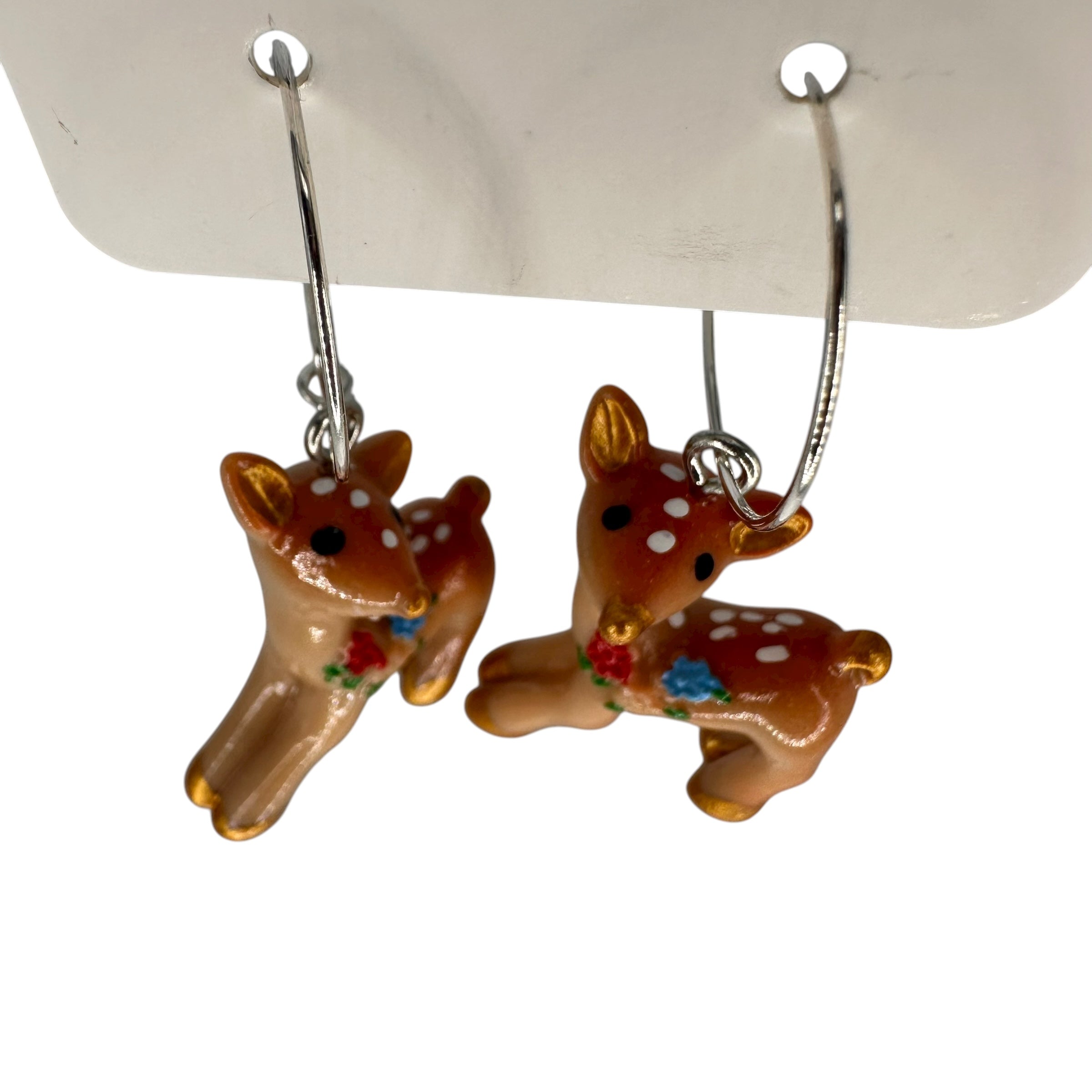 Vintage Deer Charm Earrings