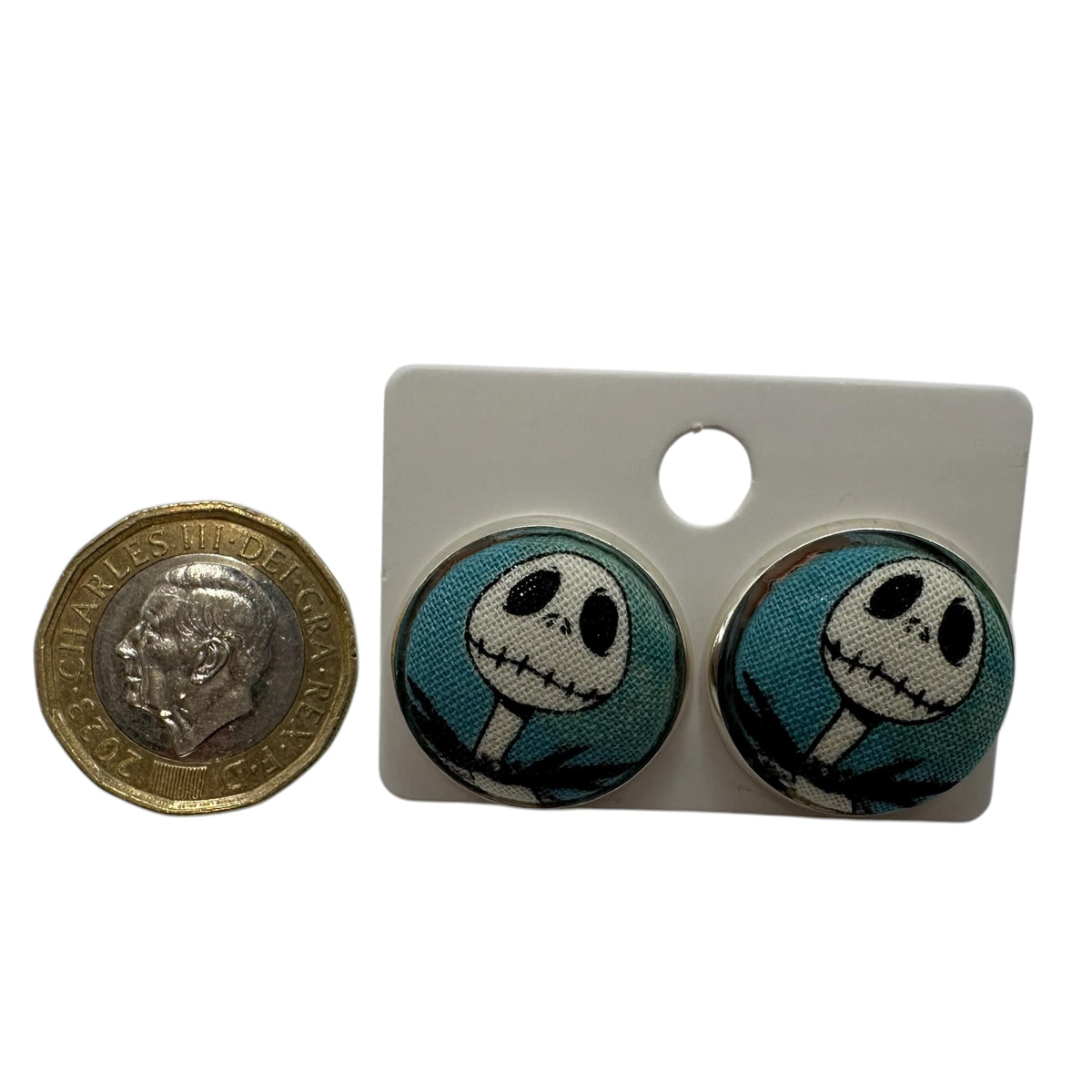 Pair of Sally stud earrings, quirky alternative UK jewellery